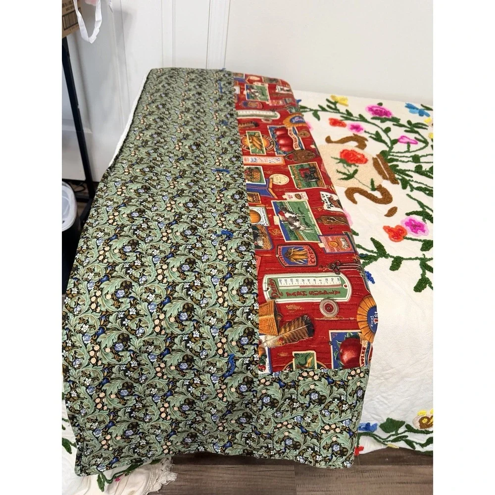 Handmade Quilt 54.5 X 73.5 Farmhouse Antiques Barn Cow Farm Western Blanket Barn